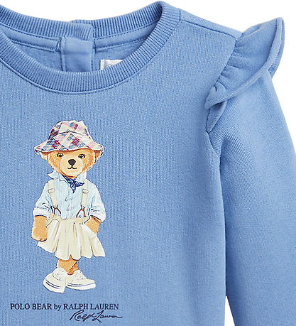 Polo Ralph Lauren Sweatshirt - LyseBlå m. Bamse/Fl?ser