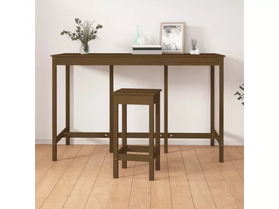 Table de bar Marron miel 180x80x110 cm Bois massif de pin