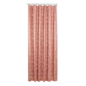 Sealskin douchegordijn mind 180x200cm d.roze/wit