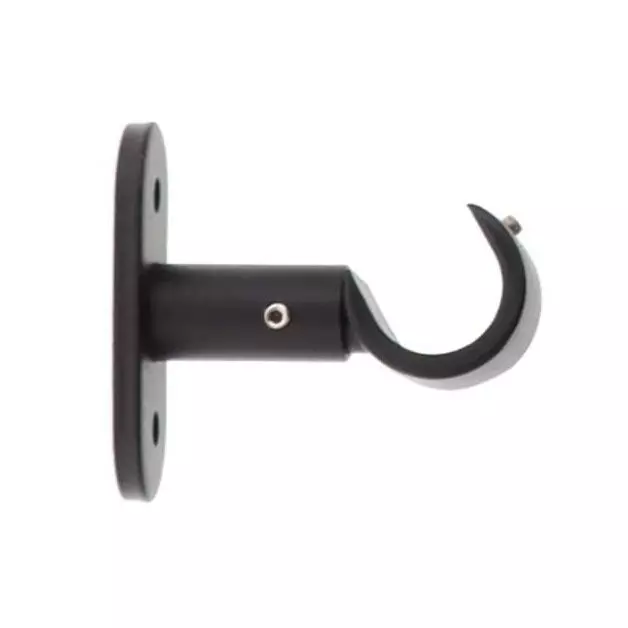 Lot de 2 supports tringles fixes (L50 / D20 mm) Jim gouttière Noir mat