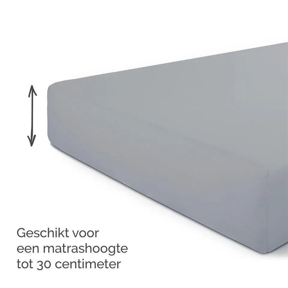 Byrklund - Hoeslaken Jersey - 160x200 cm - Licht Grijs