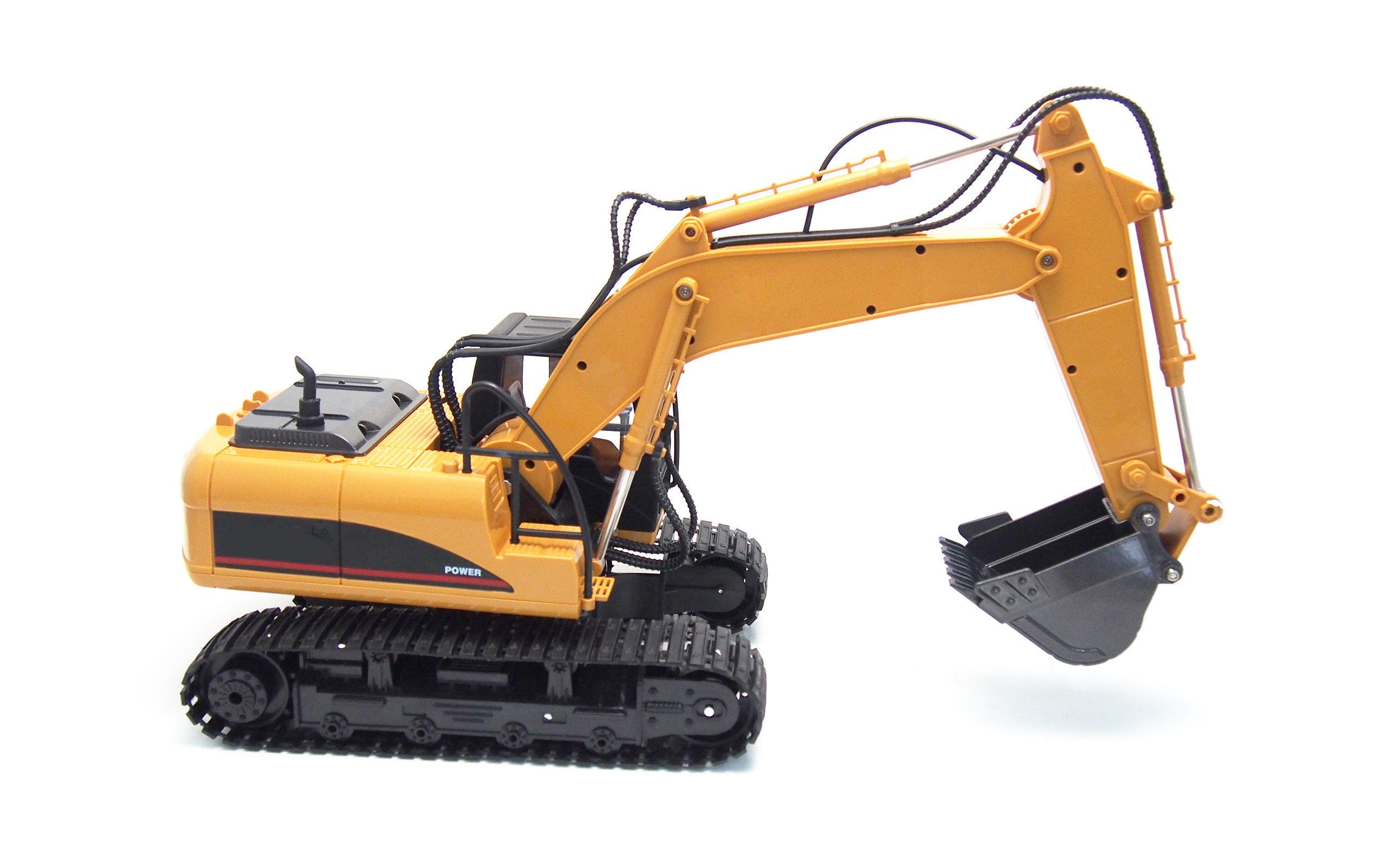 Bagger mit Metallschaufel, Licht & Sound RTR, 1:14Ferngesteuerter Raupenbagger mti beweglichem Arm und Metallschaufel