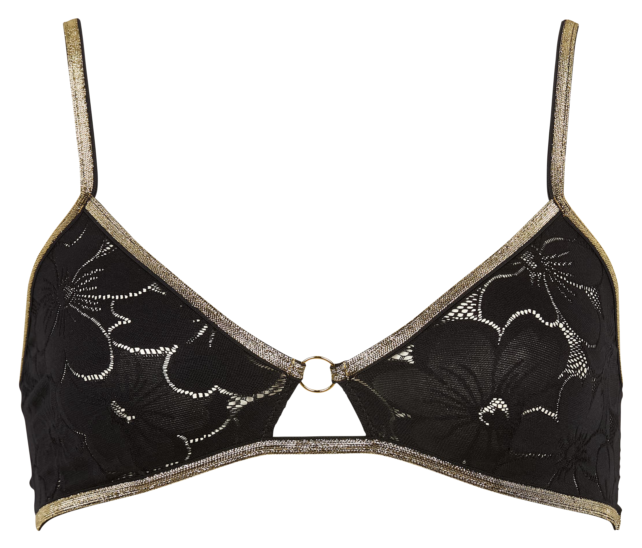 MARION - Brassière en dentelle fleurie | Noir
