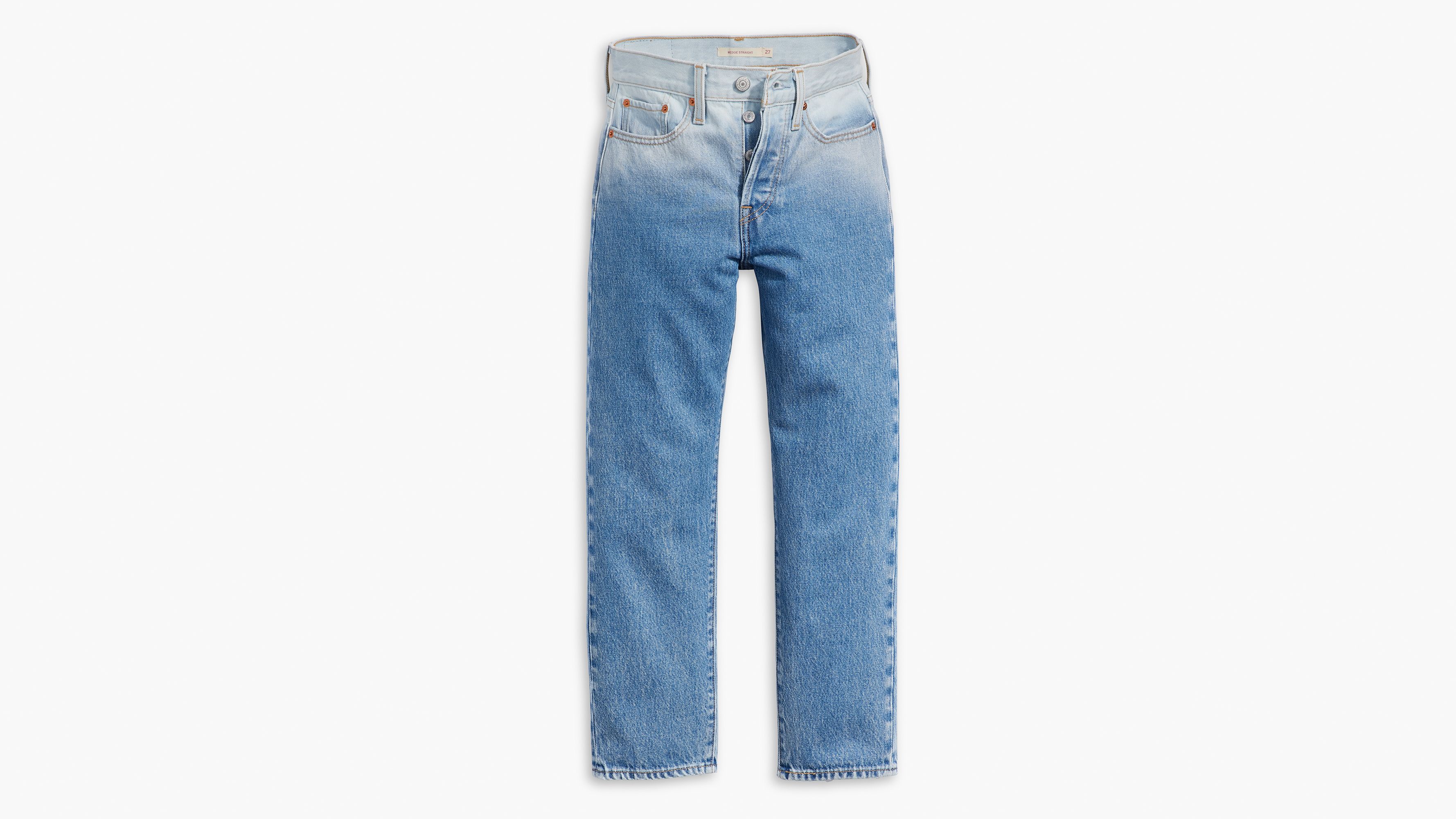 Jean Wedgie Straight - Snowlight - Bleu