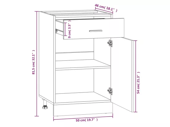 Armoire de plancher à tiroir 