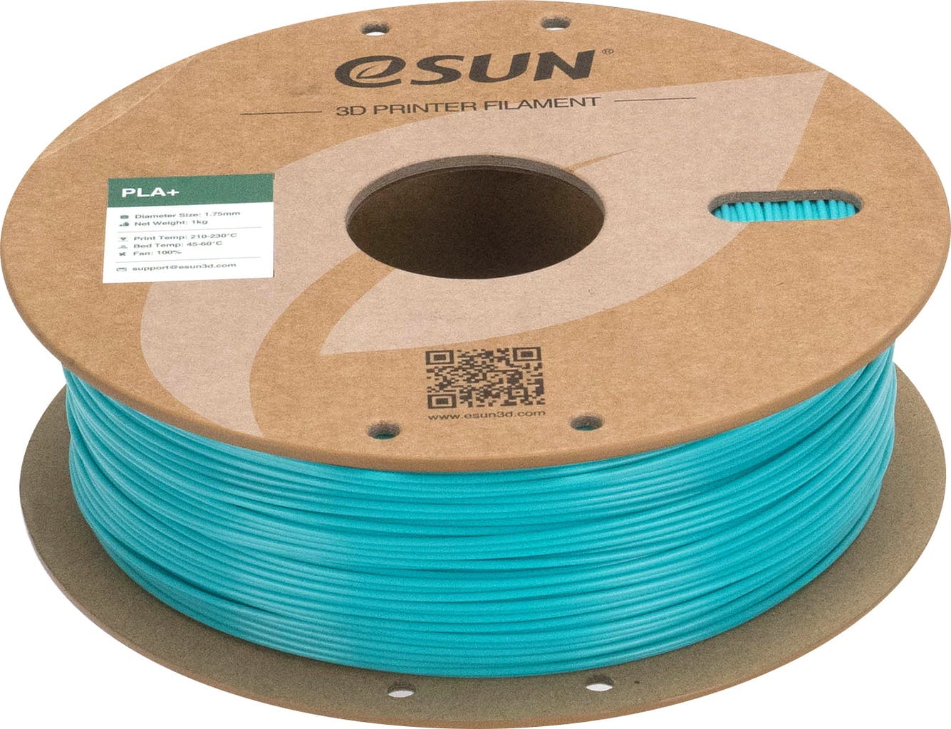 eSUN  PLA+ Aqua, 1,75 mm / 1000 g    PLA-Filament mit verbesserten physikalischen Eigenschaften in Aqua