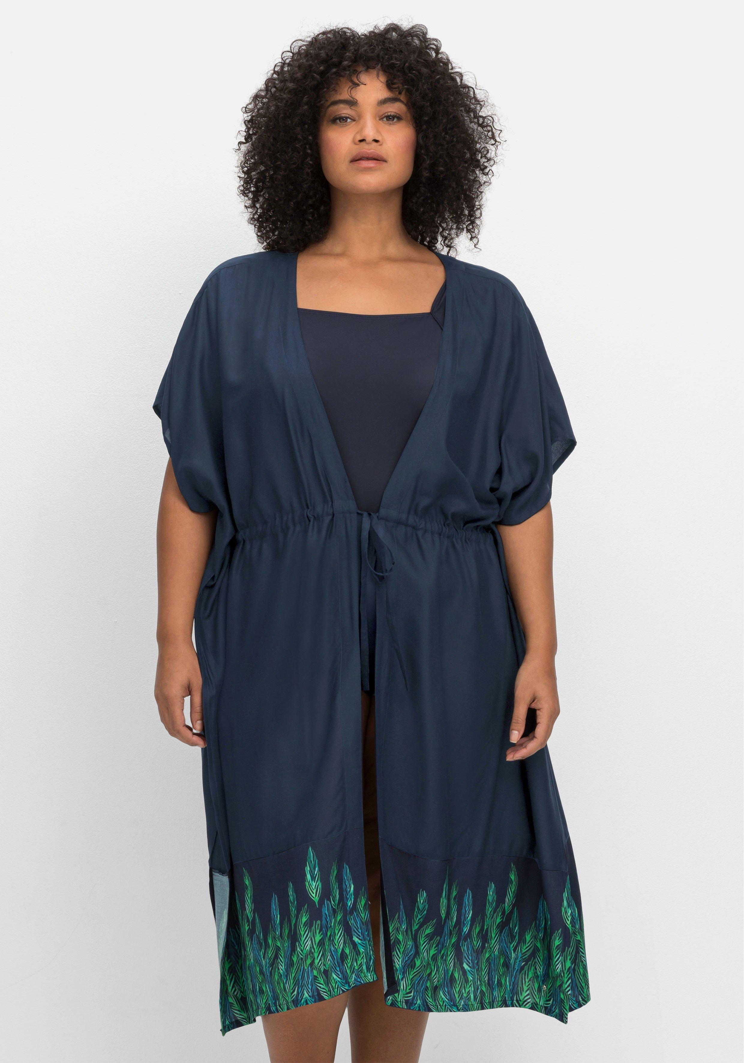 Strand-Kaftan mit Bordürendruck
