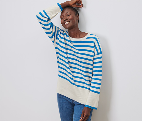 Gestreifter Strickpullover