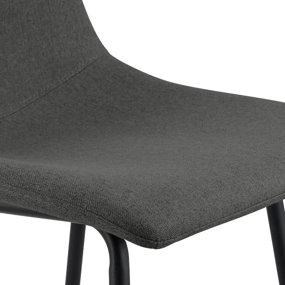 CLP Barkruk Altona zwart Frame - Stof - donkergrijs