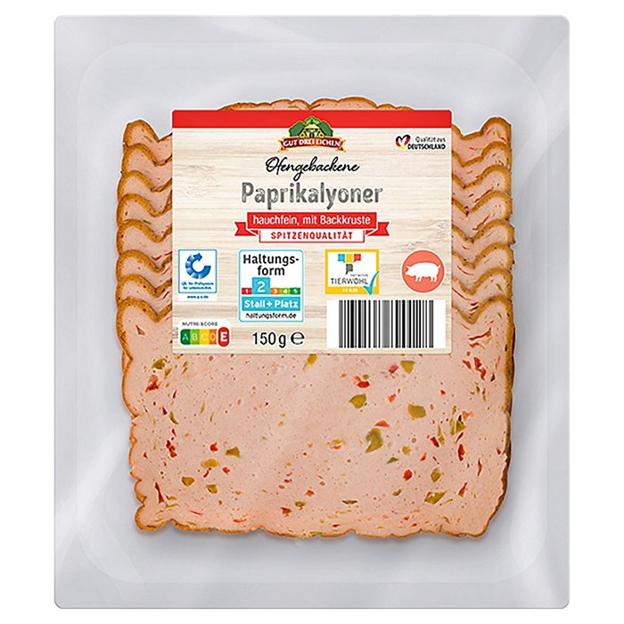 GUT DREI EICHEN Ofengebackener Aufschnitt 150 g, Paprikalyoner