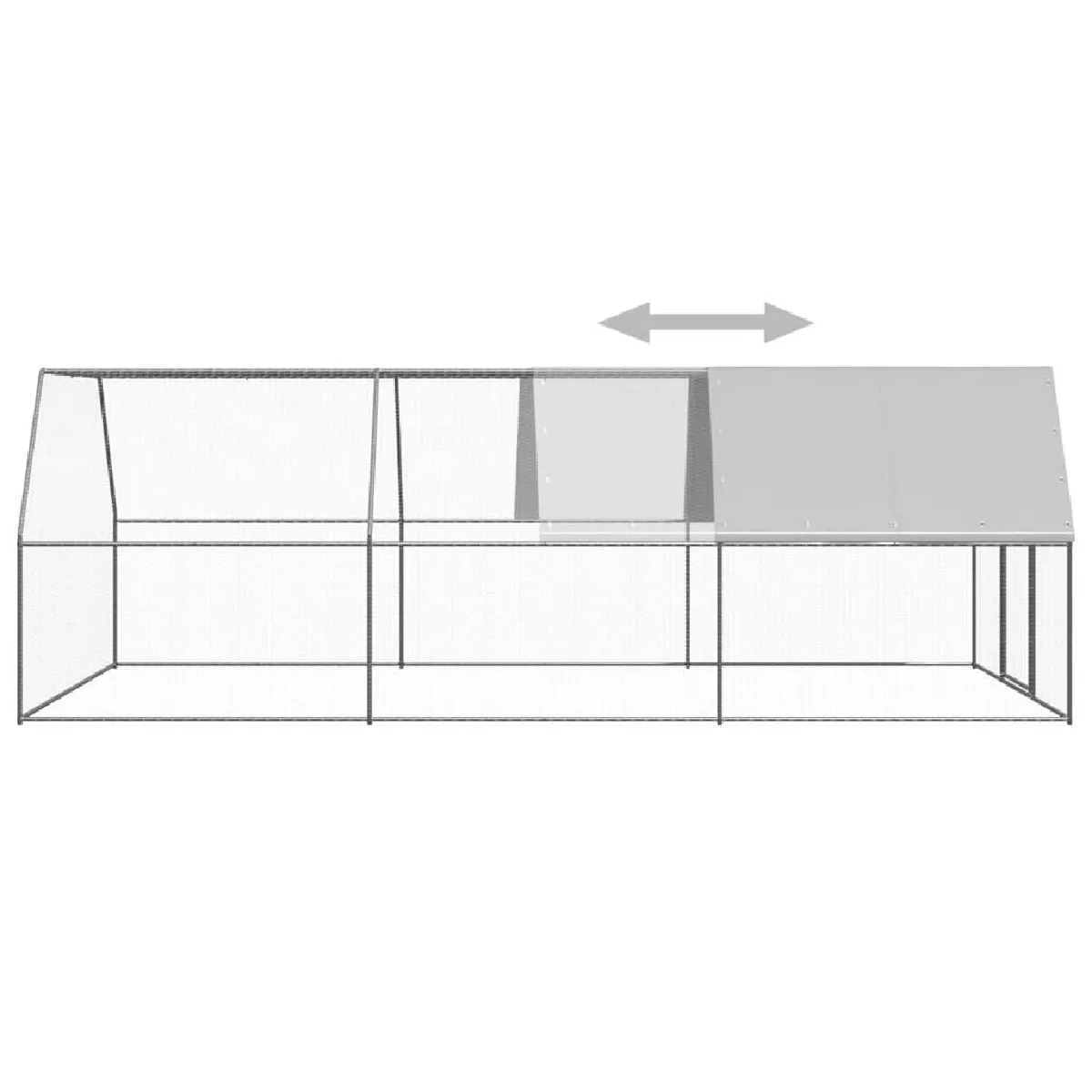vidaXL Poulailler extérieur - Acier galvanisé - 3 x 6 x 2 m
