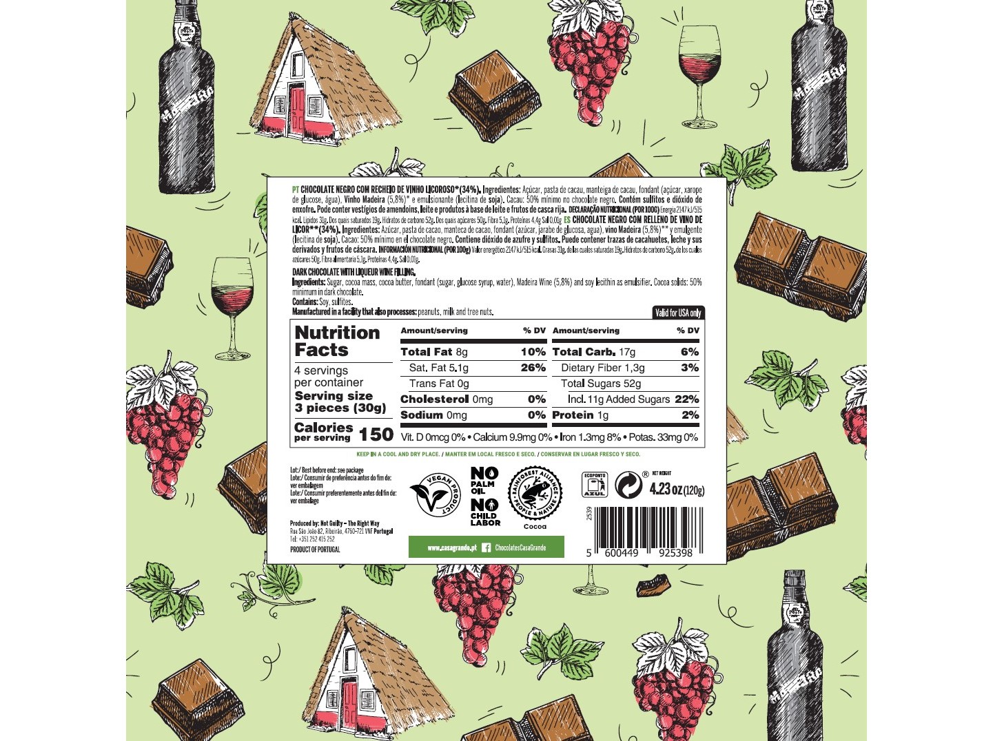 BOMBONS CASA GRANDE VINHO DA MADEIRA 120G