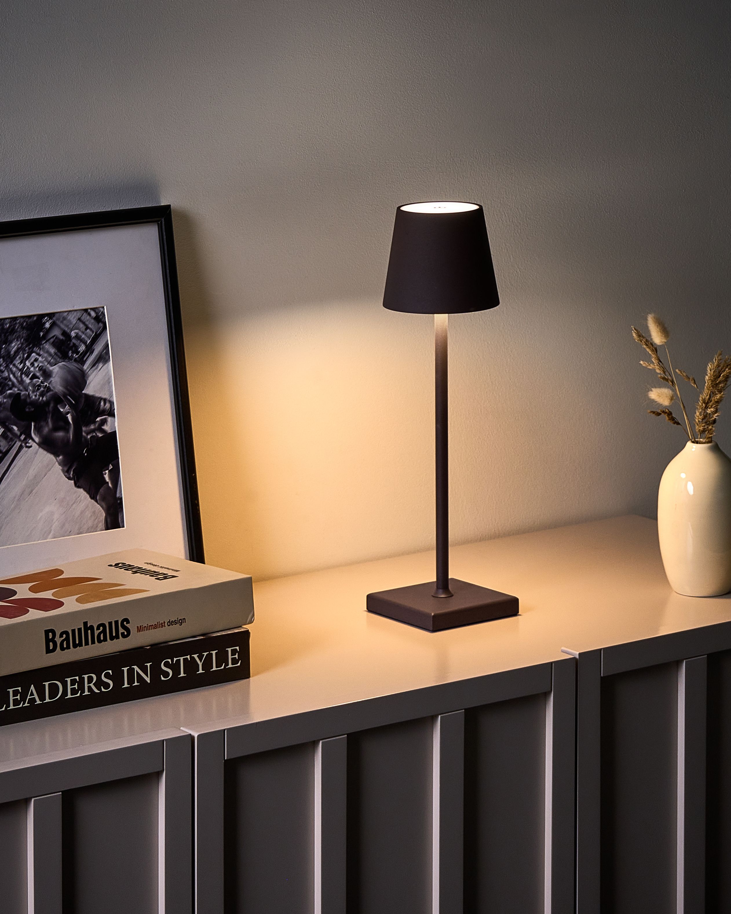 LED draadloze tafellamp BACEIRO met dimmer Metaal Bruin