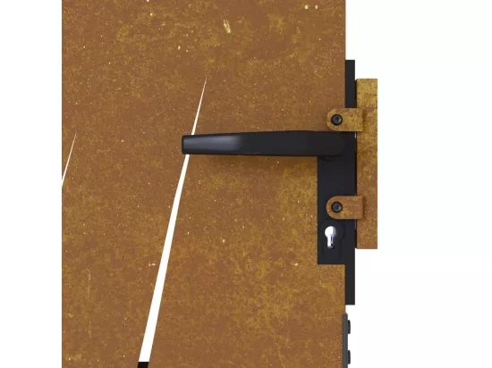 Portail de jardin 85x150 cm acier corten conception d'herbe