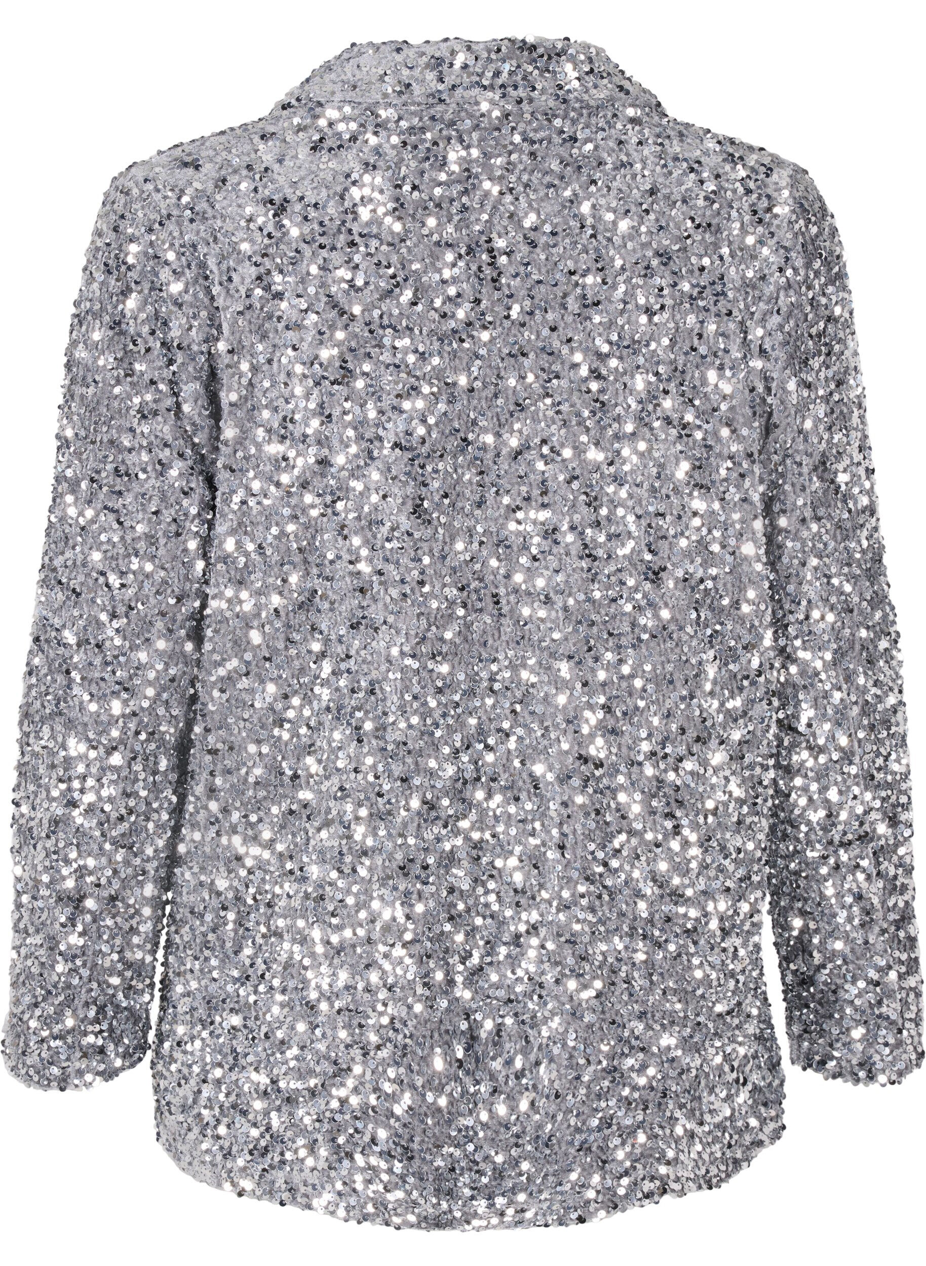 Løs paillet blazer med lommer