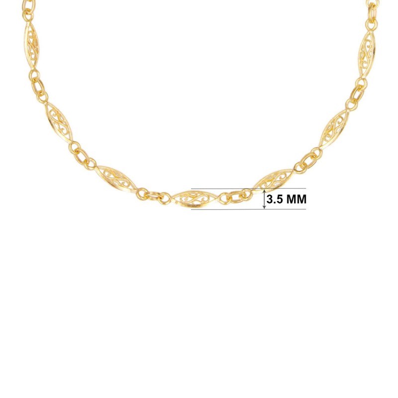 Collier Or Jaune Maille Filigrane - Femme