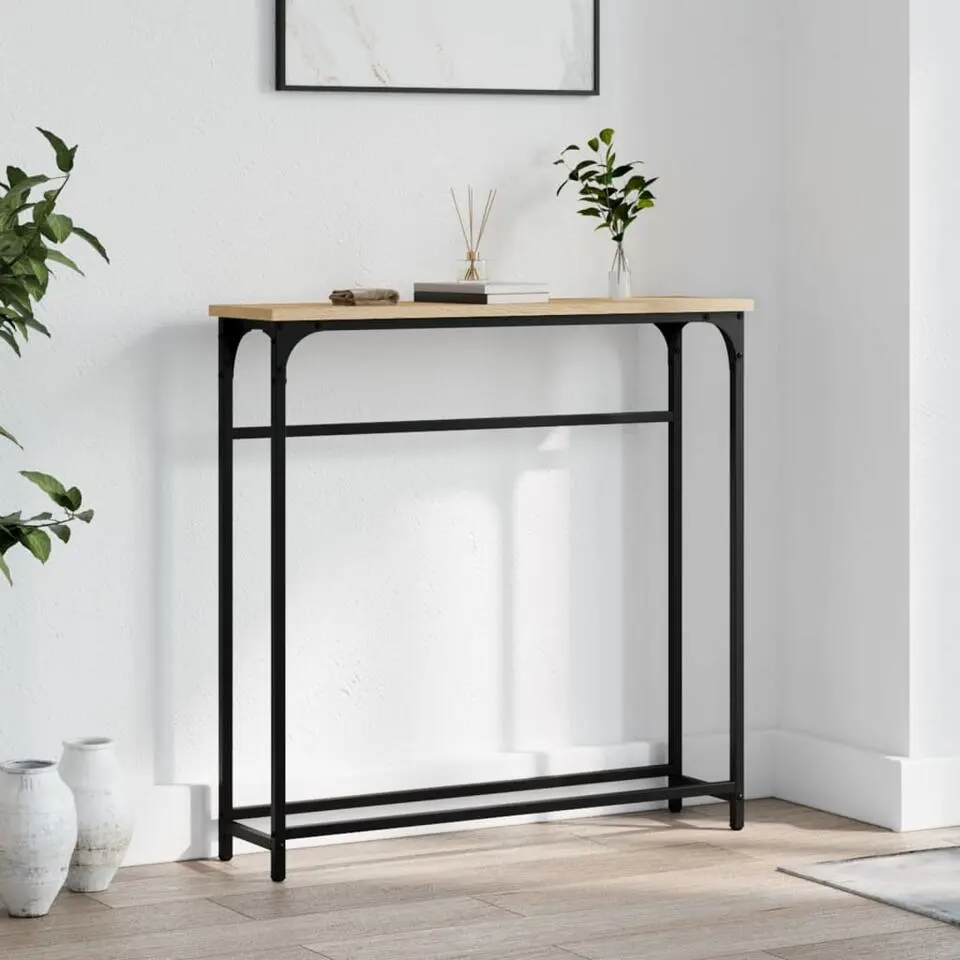 vidaXL - Wandtafel - Sonoma eiken - Bewerkt hout - 75x19.5x75 cm
