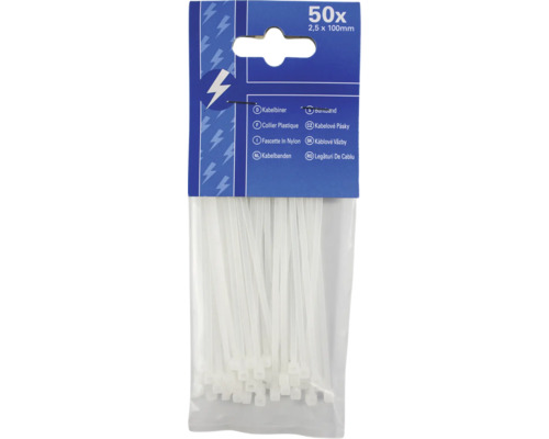 Kabelbinders 100x2,5 mm transparant 50 stuks