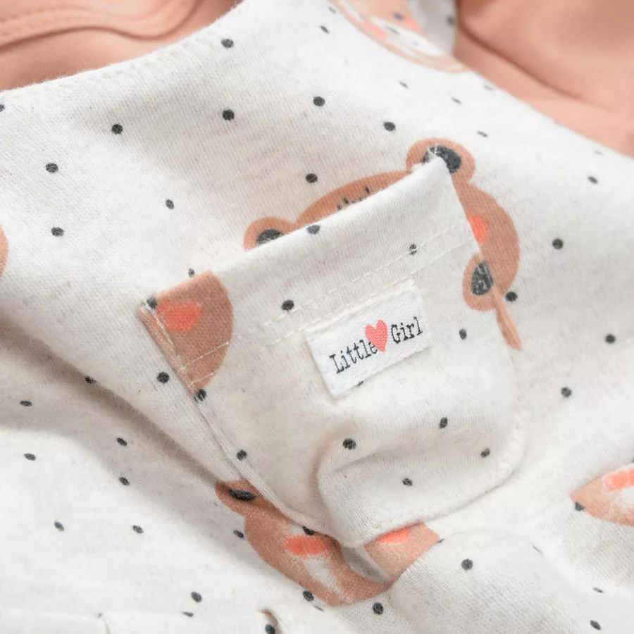 Staccato Strampler+Shirt beige melange gemustert