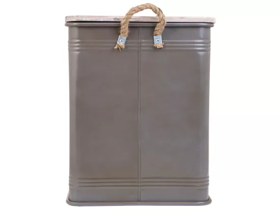 Panier à linge en métal imprimé gris 41x41x52