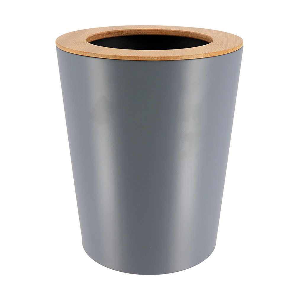 Poubelle métal évasée gris bambou 5L