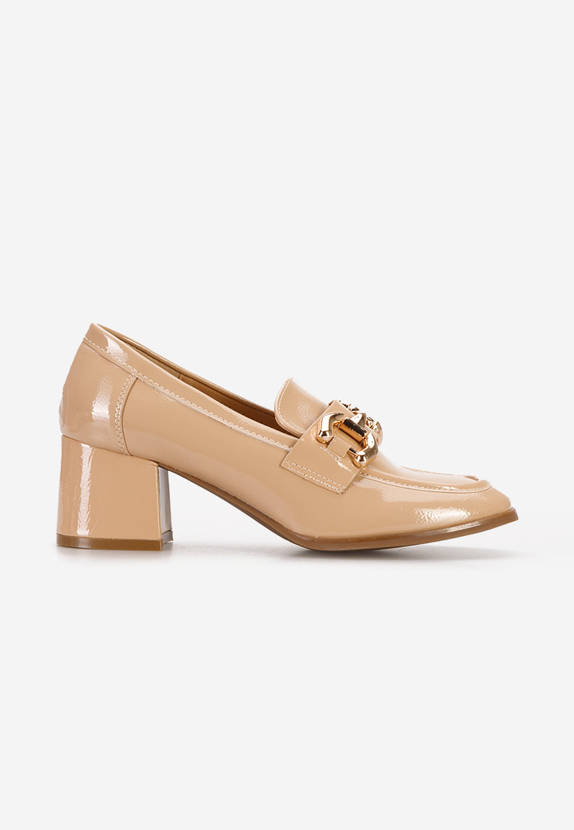 Mocassins à talon beige Alyla