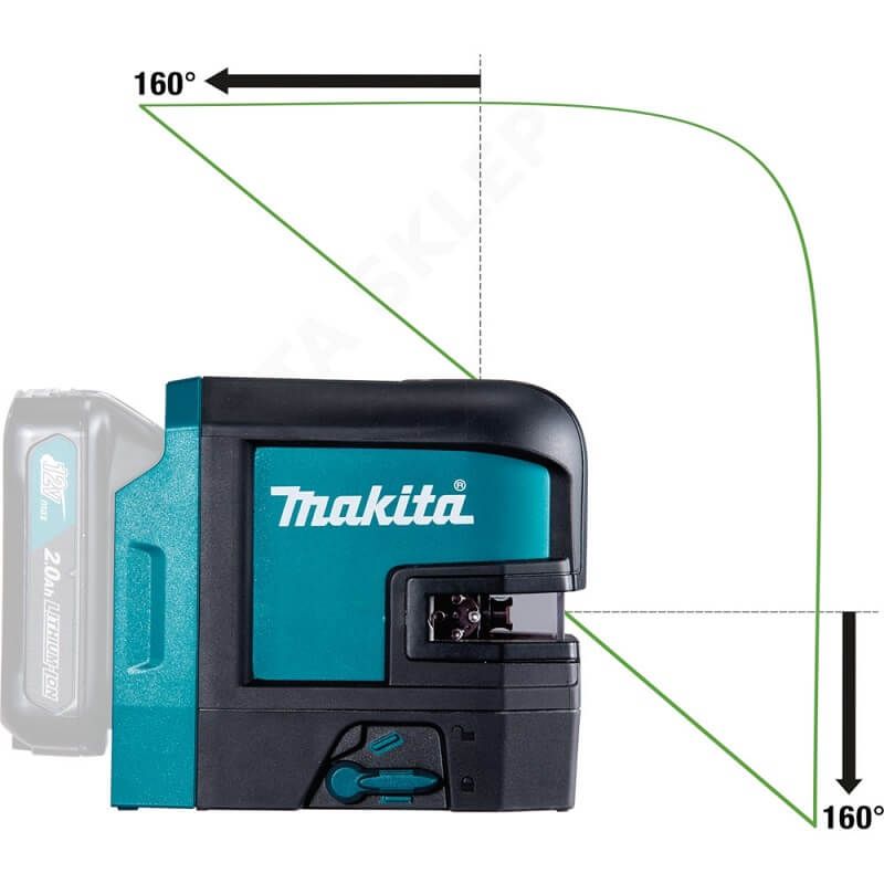 Makita SK105GDZ 10,8V Li-Ion accu kruislijnlaser body in tas - zelfnivellerend - groen - 35m