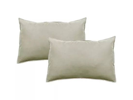 Lot De 2 Taies D’oreiller Pur Coton Teint Lavé 63 Fils/cm² Vent Du Sud - Romarin - 50 X 70 Cm