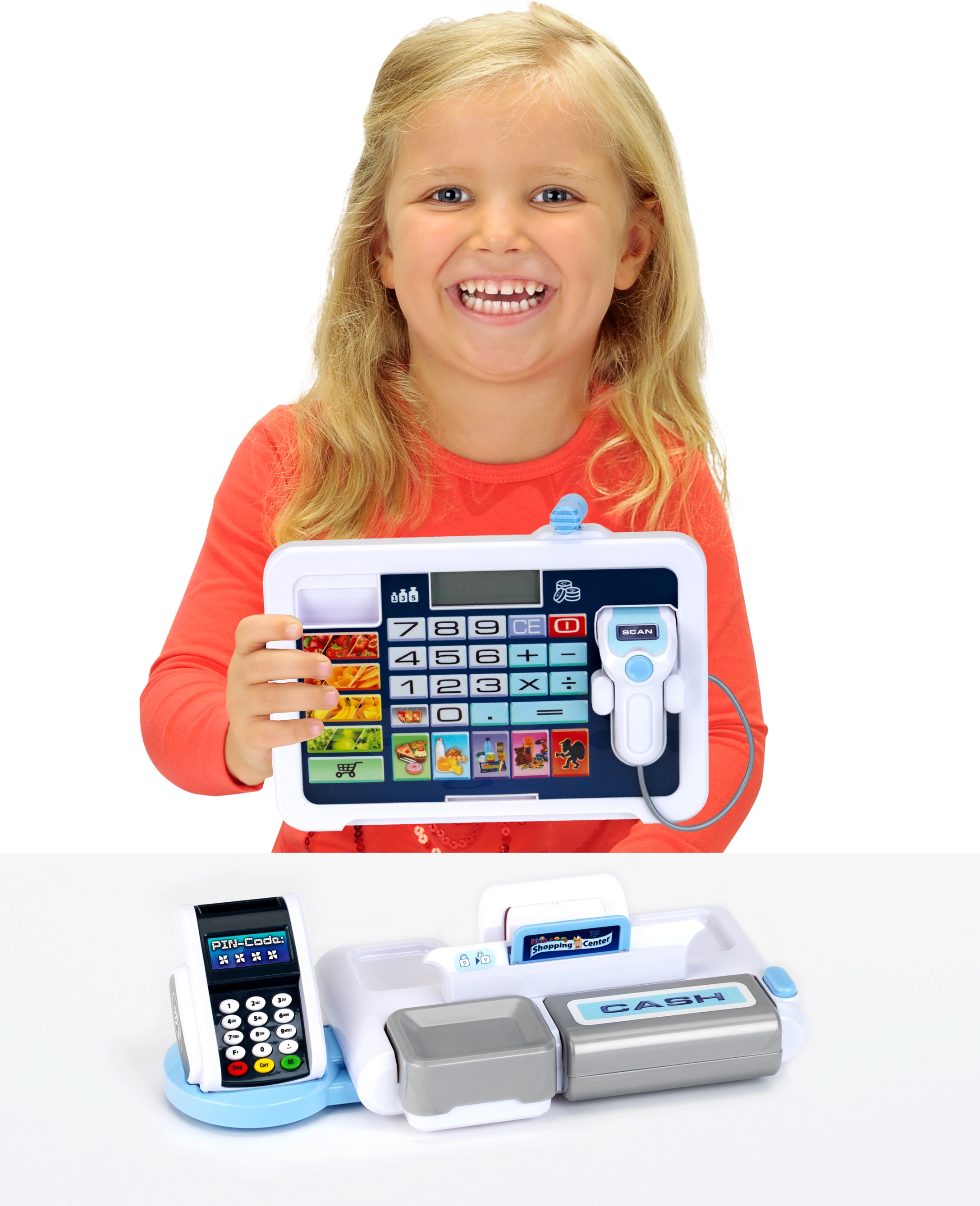 Klein Spielkasse »Shopping Center Tablet & Kassenstation« mit elektronischen Funktionen
