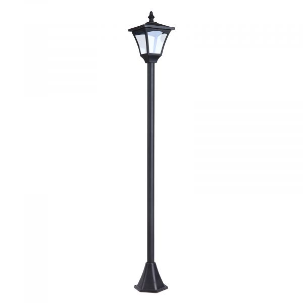 Outsunny Farol de Jardim Clássica IP44 com Luzes Solares Inteligentes led 15x15x120 cm Preto