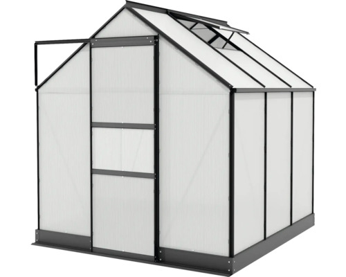 Vitavia Apollo 3800 kas, 6 mm dubbelwandige polycarbonaat panelen met fundering, 195x199 cm, zwart
