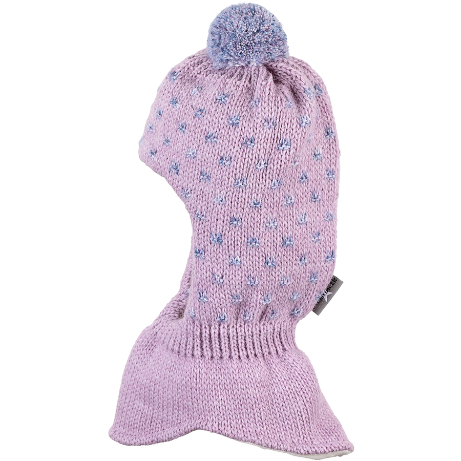 Sterntaler Schal-Strickmütze Punkte rosa mel.