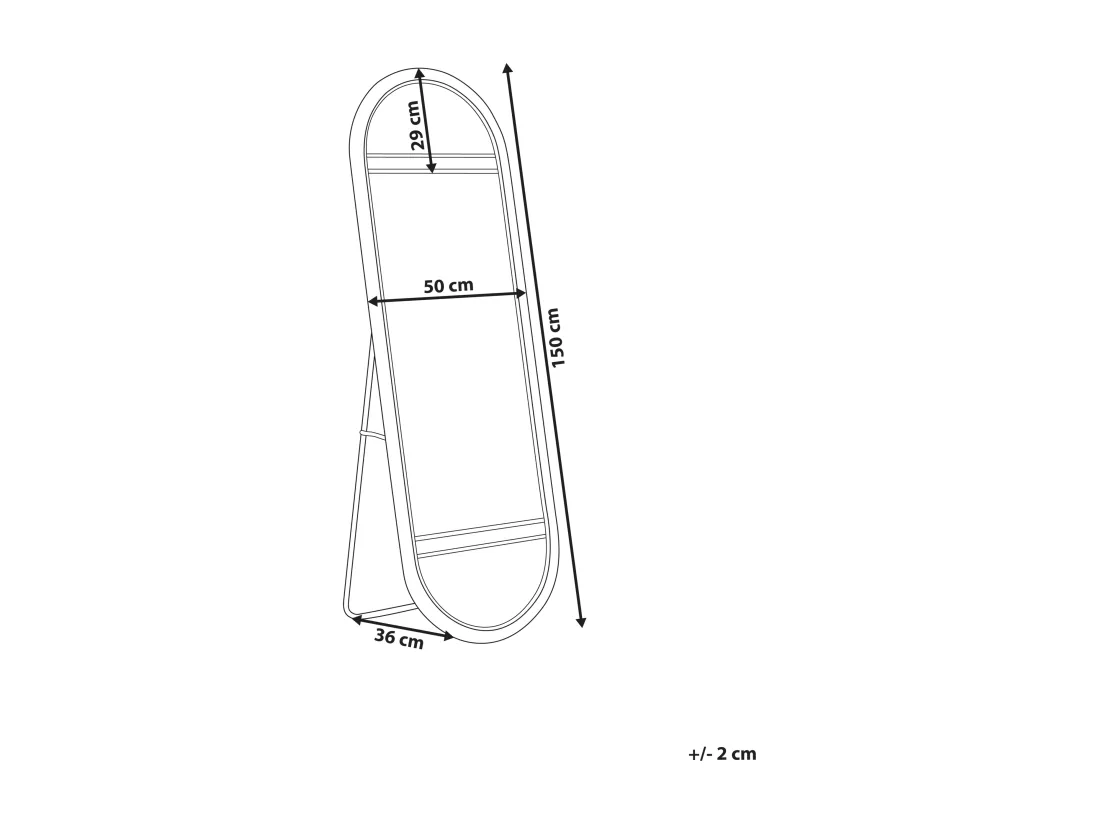 Miroir sur pied BARGES 150 cm Rotin Naturel