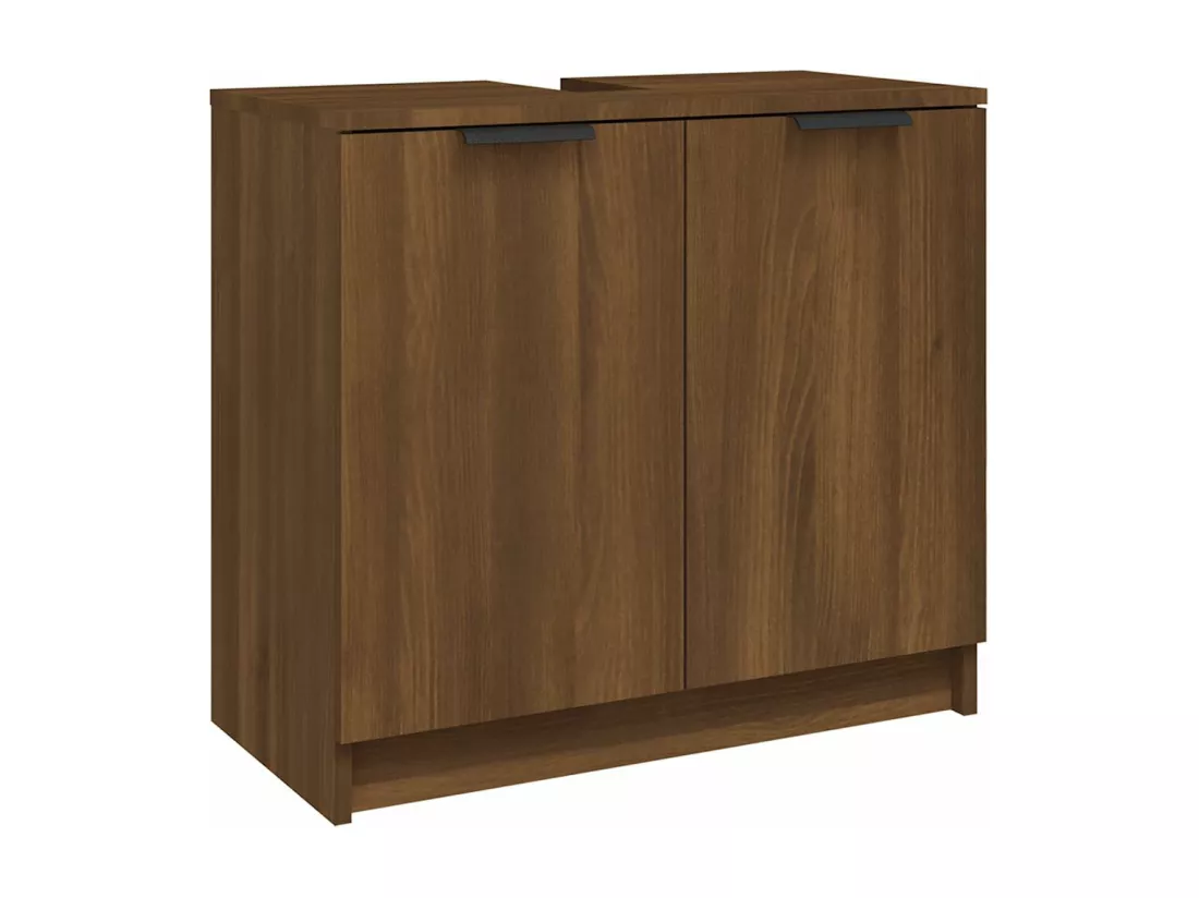 Armoire de bain Chêne fumé 64,5x33,5x59 cm Bois d'ingénierie