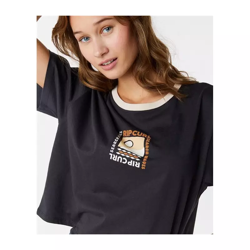 Teeshirt femme RIPCURL Color Block Crop Tee Phantom