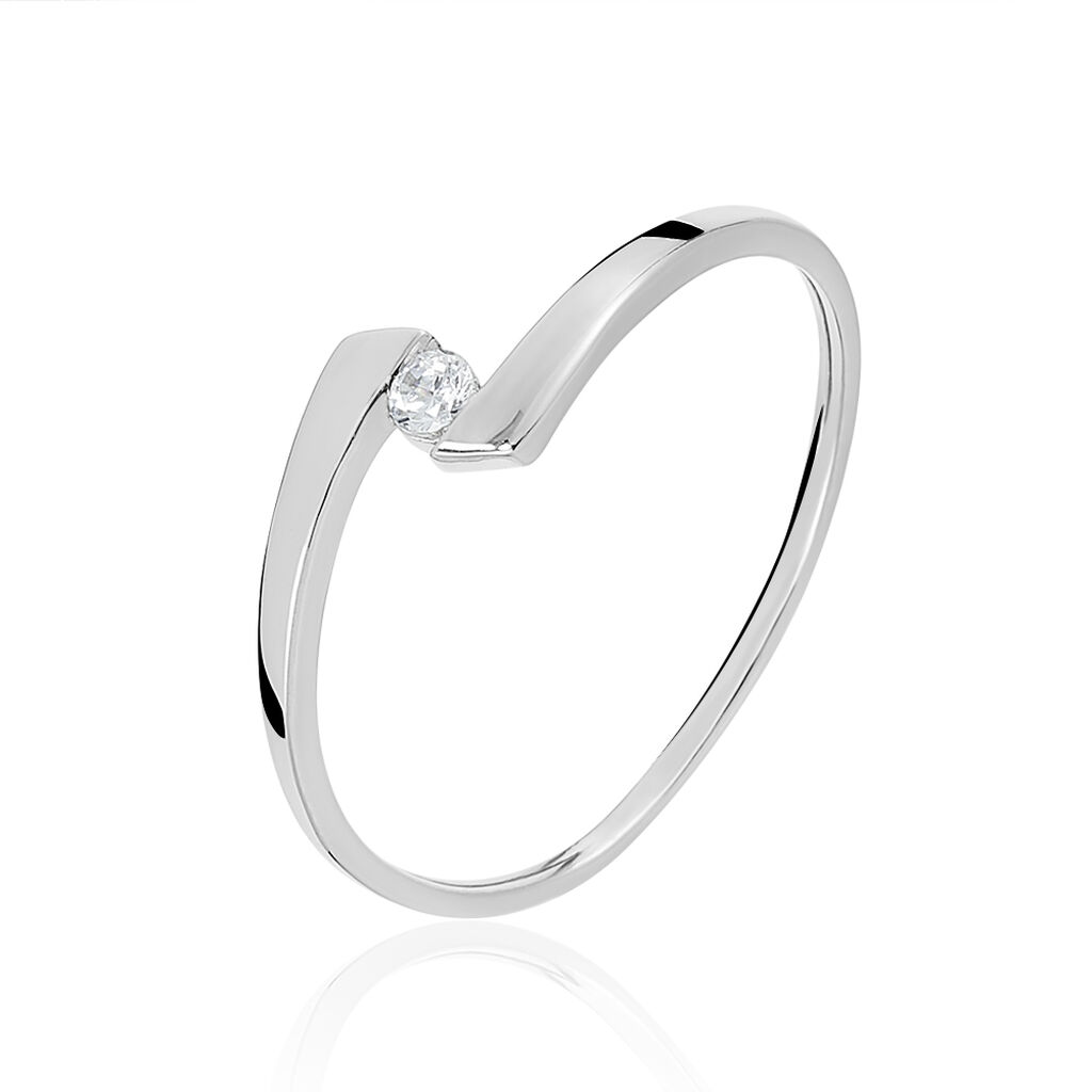 Bague Solitaire Ashley Or Blanc Diamant