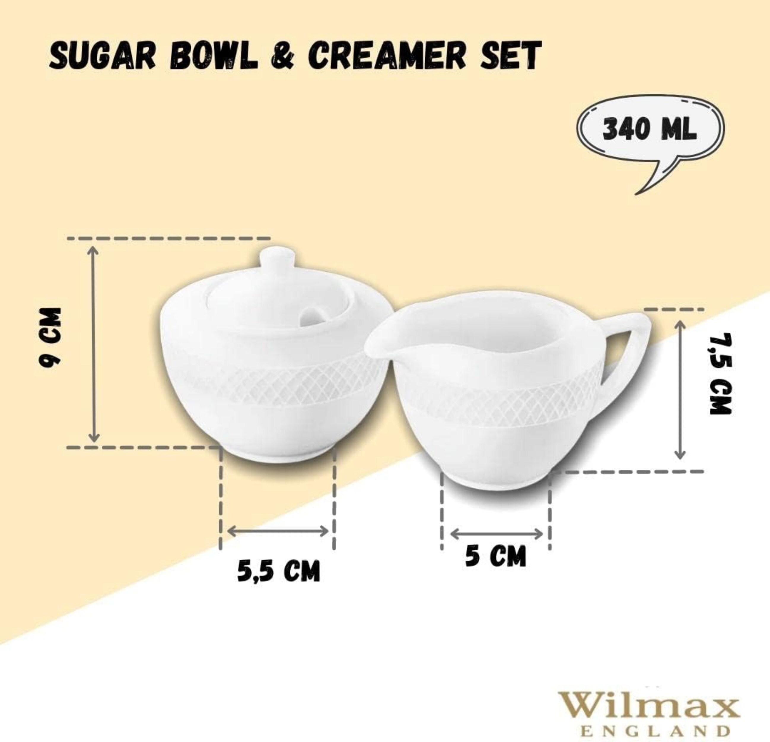 Zuckerdose + Milchkännchen-Set, 2-teilig | Milch- & Zuckerbehälter aus Porzellan