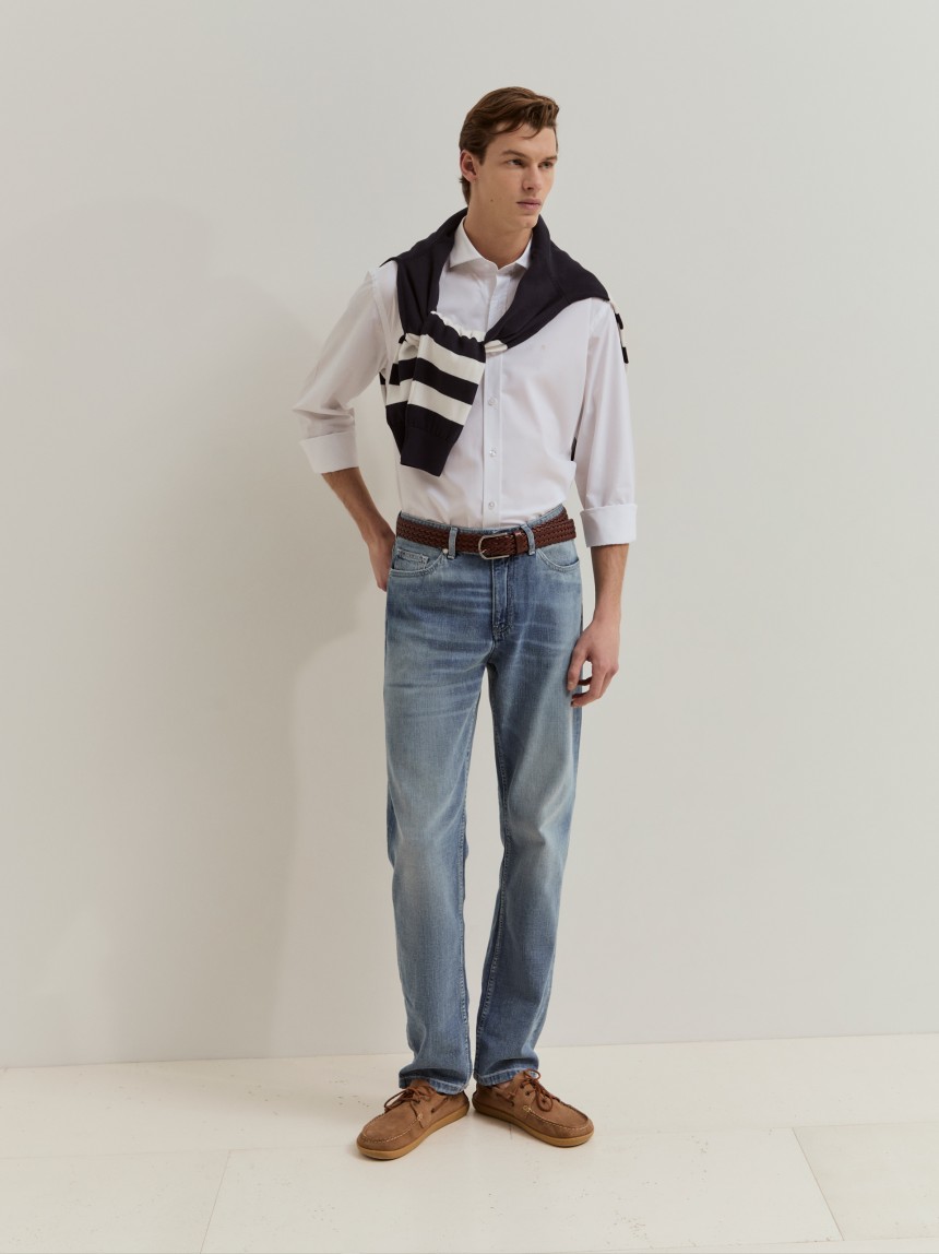Camisa regular fit de algodão