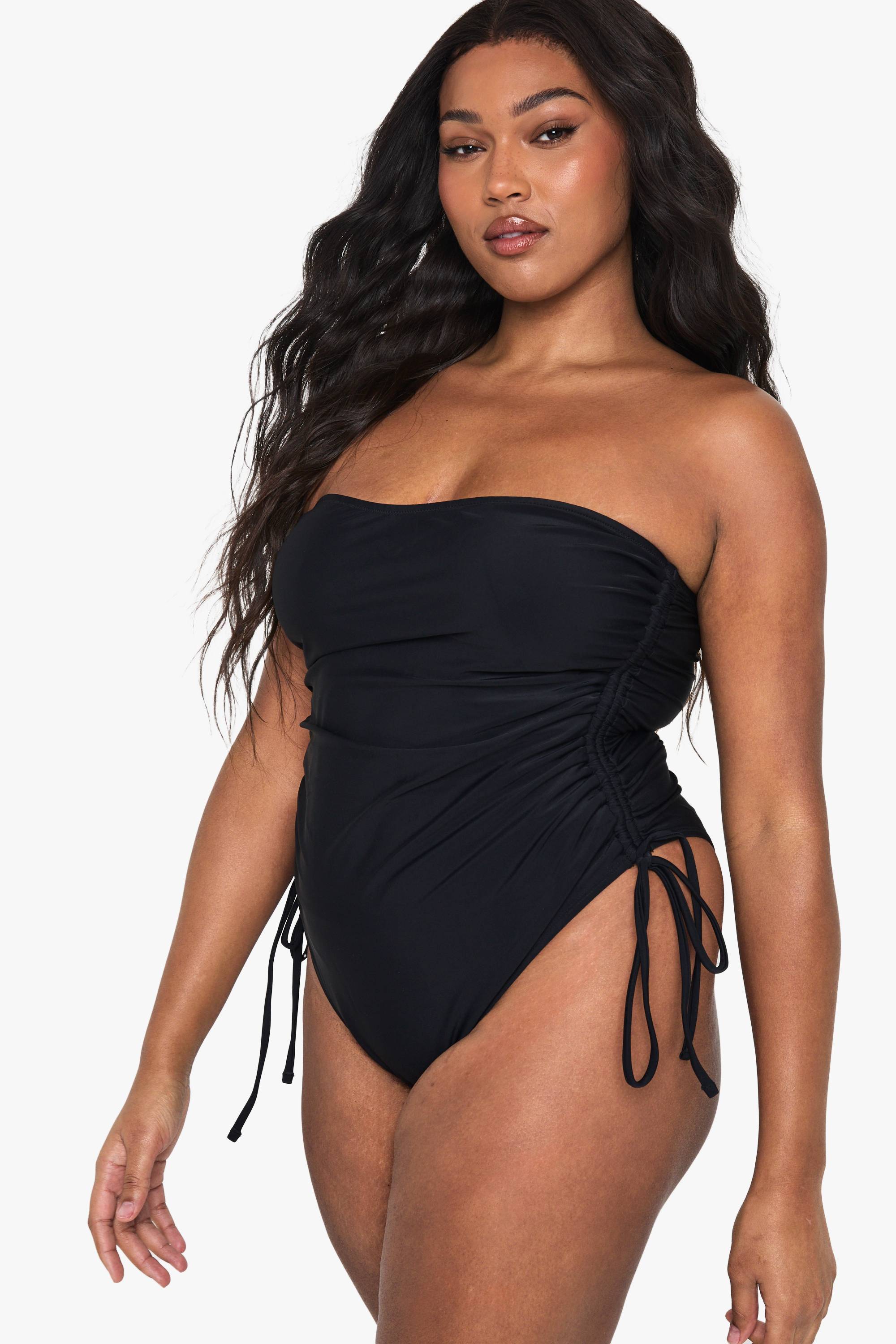 boohoo Plus Maillot de Bain Essentials Gainant avec Fronces pour le Ventre