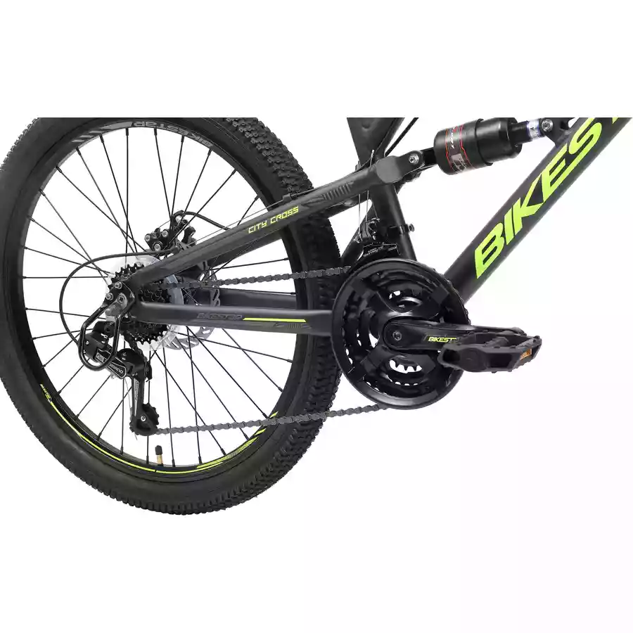 Bikestar Kinderrad Fully MTB Alu 24 Zoll schwarz
