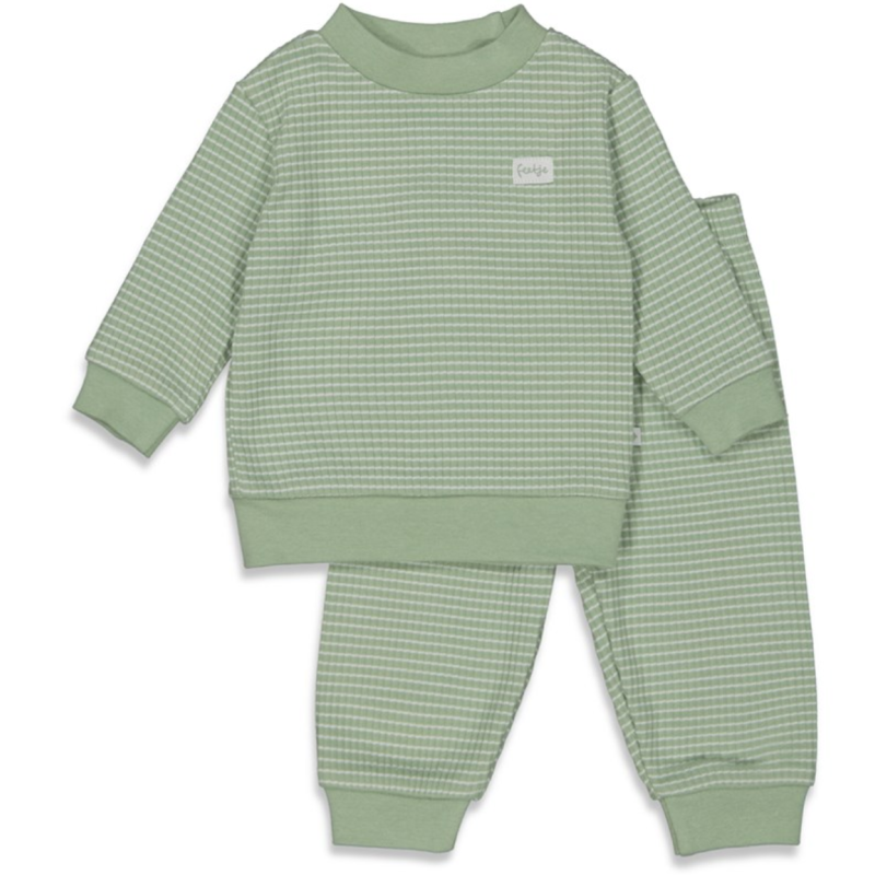 Feetje Wafel Pyjama Groen melange