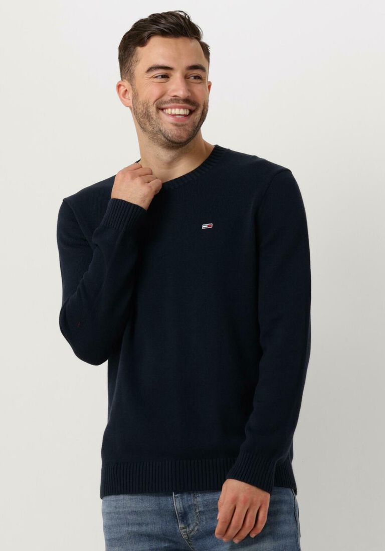 TOMMY JEANS donkerblauwe tommy jeans sweater tjm slim essntls c-neck sweater