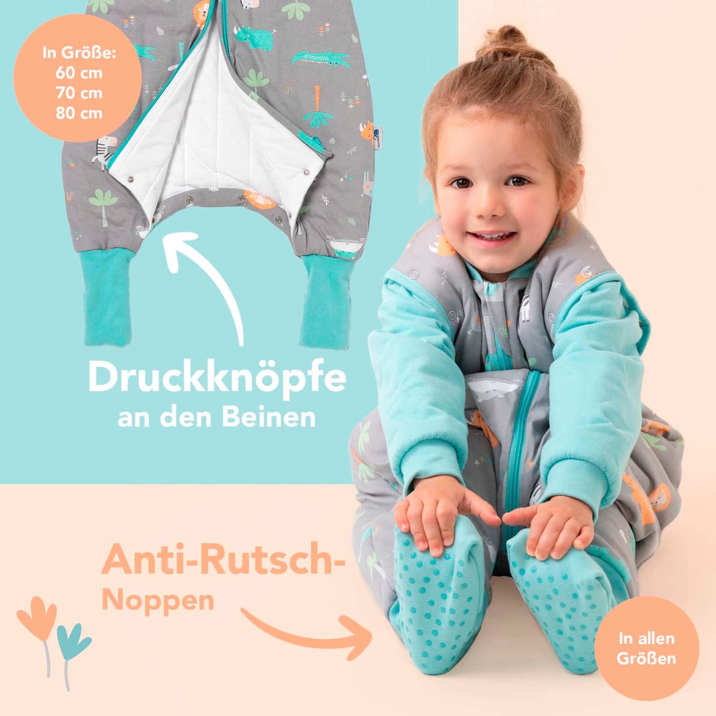 schlummersack Schlafsack mit Füßen 3.5 Tog Safari