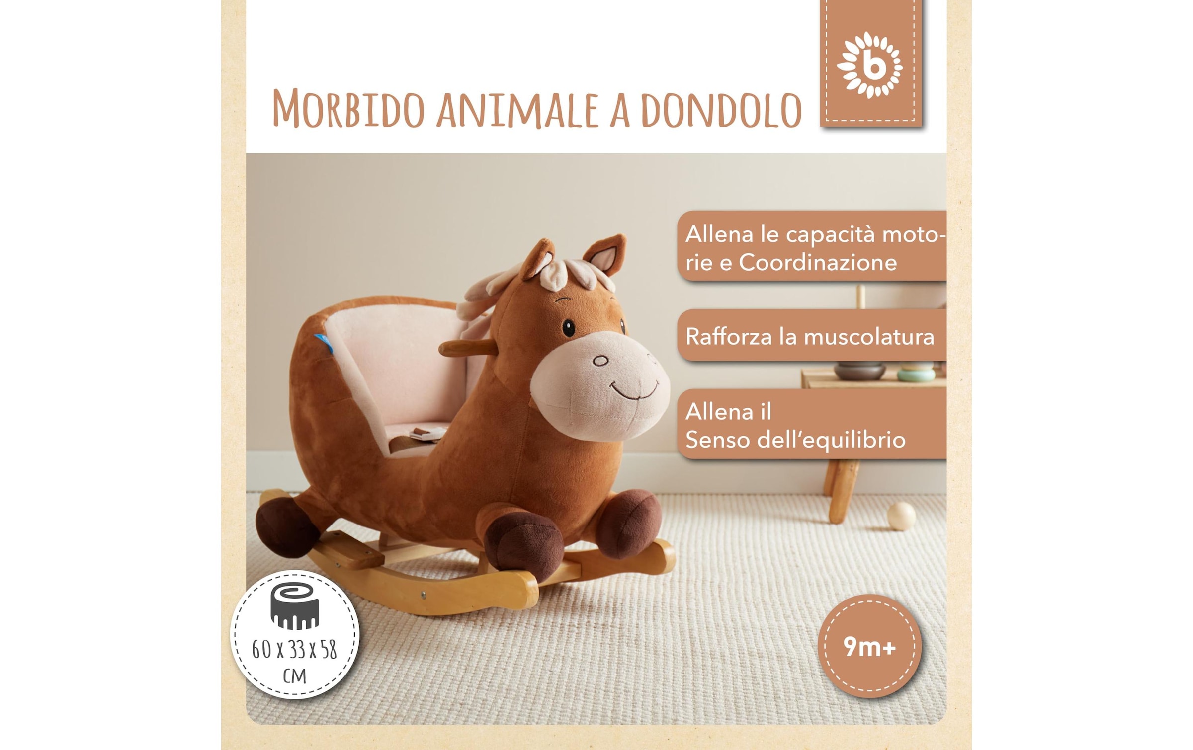 BIECO Schaukelpferd »Calimero« Holzart: Pinie (China)