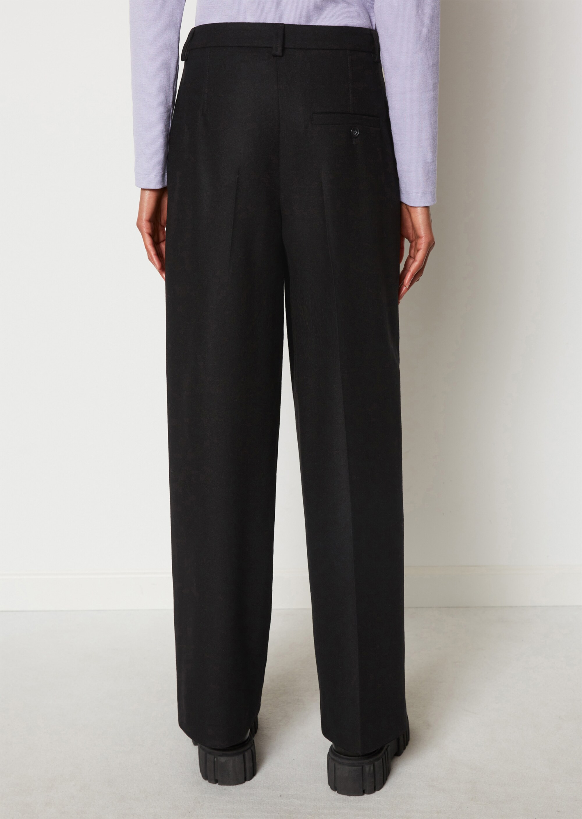 Gerade Hose aus Schurwolle-Mix
