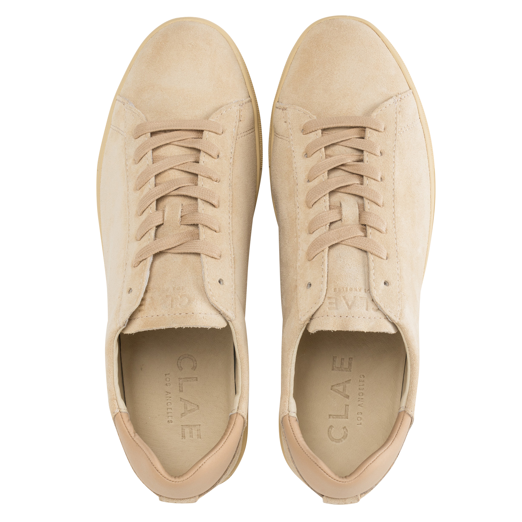 BRADLEY - Baskets basses en cuir velours | Beige