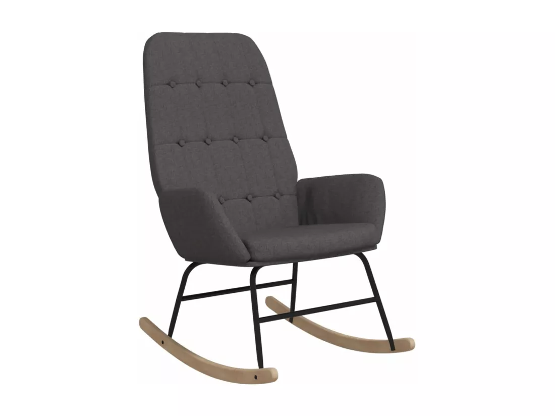 Chaise à bascule Gris foncé Tissu