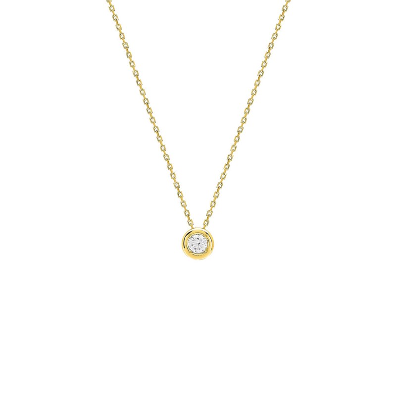 Collier Femme - Or 18 Carats - Diamant 0,14 Carats - Longueur : 42 cm