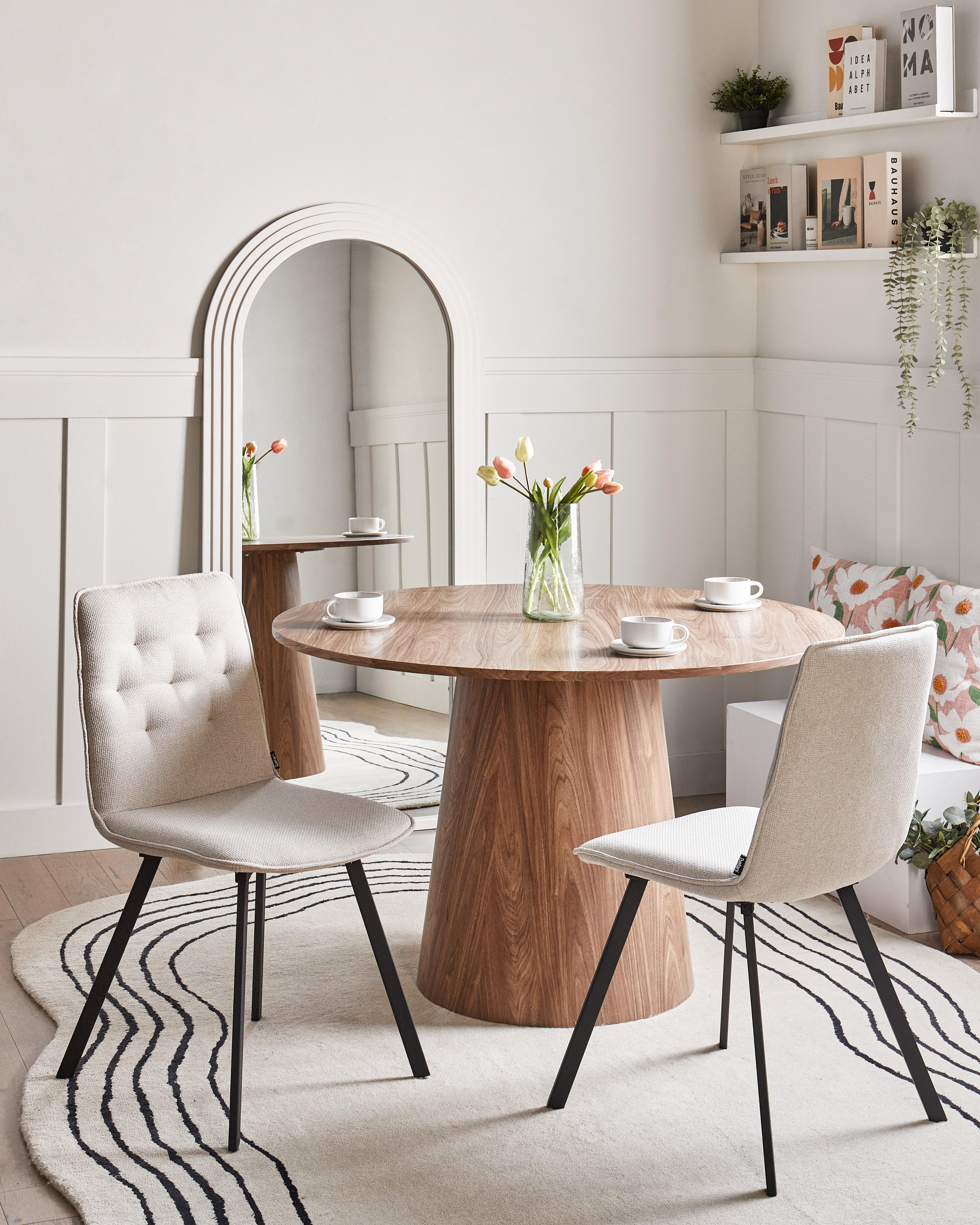 Set van 2 eetkamerstoelen CARVER Stof Beige