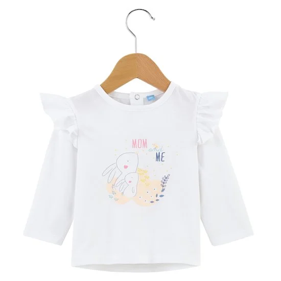 T-shirt lapin Little Friends   Blanc        3 mois   de               P'tit bisou
